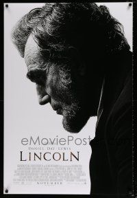 4d450 LINCOLN advance DS 1sh '12 cool image of Daniel Day-Lewis in title role!