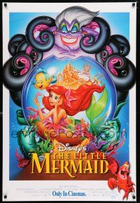 4d453 LITTLE MERMAID int'l advance DS 1sh R98 great image of Ariel & cast, Disney underwater cartoon