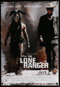 4d456 LONE RANGER advance DS 1sh '13 Disney, Johnny Depp, Armie Hammer in the title role!