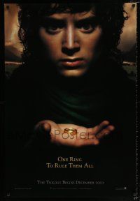 4d457 LORD OF THE RINGS: THE FELLOWSHIP OF THE RING teaser DS 1sh '01 one ring, Frodo!