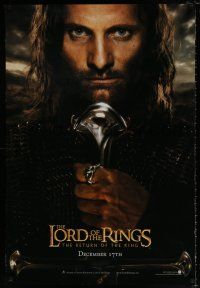 4d463 LORD OF THE RINGS: THE RETURN OF THE KING teaser DS 1sh '03 Viggo Mortensen as Aragorn!
