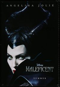 4d471 MALEFICENT teaser DS 1sh '14 cool close-up image of sexy Angelina Jolie in title role!