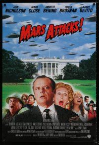 4d474 MARS ATTACKS! 1sh '96 directed by Tim Burton, Jack Nicholson, Glenn Close, Brosnan!