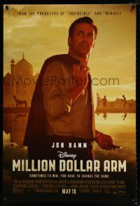 4d493 MILLION DOLLAR ARM advance DS 1sh '14 sports agent recruits cricket players to play MLB!