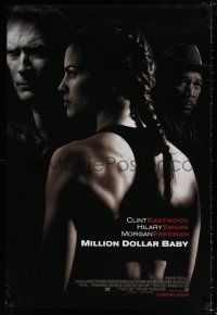 4d494 MILLION DOLLAR BABY int'l advance DS 1sh '04 Clint Eastwood, boxer Hilary Swank, Freeman!