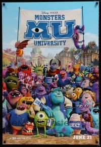 4d500 MONSTERS UNIVERSITY advance DS 1sh '13 wacky image of cast from Pixar fantasy CGI cartoon!