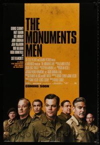 4d502 MONUMENTS MEN style A int'l advance DS 1sh '14 George Clooney, Matt Damon, Bill Murray & more