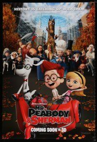 4d516 MR. PEABODY & SHERMAN style B int'l advance DS 1sh '14 CGI fantasy family comedy!