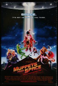 4d526 MUPPETS FROM SPACE DS 1sh '99 cool image of sci-fi Kermit, Miss Piggy, Fozzie Bear & Animal!