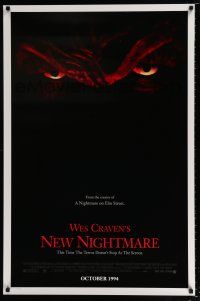4d537 NEW NIGHTMARE advance 1sh '94 great different image of Robert Englund as Freddy Kruger!