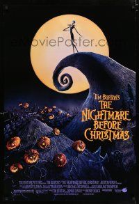 4d541 NIGHTMARE BEFORE CHRISTMAS DS 1sh '93 Tim Burton, Disney, great Halloween horror image!