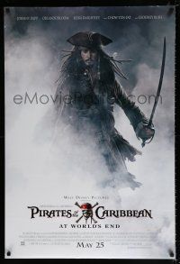4d564 PIRATES OF THE CARIBBEAN: AT WORLD'S END advance DS 1sh '07 Johnny Depp as Captain Jack!