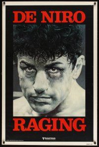 4d587 RAGING BULL teaser 1sh '80 classic close up boxing image of Robert De Niro, Martin Scorsese!