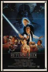 4d603 RETURN OF THE JEDI style B 1sh '83 George Lucas classic, Revenge of the Jedi, Drew art!