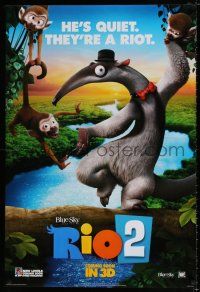4d616 RIO 2 style F int'l teaser DS 1sh '14 wacky image, he's quiet, they're a riot!