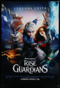 4d617 RISE OF THE GUARDIANS int'l advance DS 1sh '12 cool image of Jack Frost & Santa in 3-D!