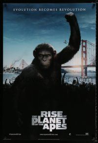 4d618 RISE OF THE PLANET OF THE APES revised style B int'l teaser DS 1sh '11 prequel to the classic