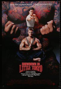 4d658 SHOWDOWN IN LITTLE TOKYO DS 1sh '91 Dolph Lundgren, Brandon Lee, kung fu!