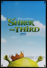 4d662 SHREK THE THIRD 2007 style teaser DS 1sh '07 Myers, Murphy, title character wearing crown!