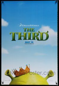 4d664 SHREK THE THIRD May 18 style teaser DS 1sh '07 Myers, Murphy, title character wearing crown!