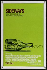 4d667 SIDEWAYS advance 1sh '04 Alexander Payne classic, cool art of men in bottle!