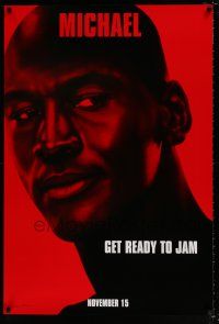 4d687 SPACE JAM teaser 1sh '96 cool close-up of basketball star Michael Jordan!