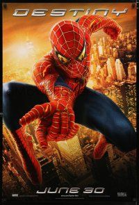 4d692 SPIDER-MAN 2 destiny style teaser DS 1sh '04 great image of Tobey Maguire in the title role