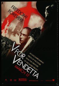 4d790 V FOR VENDETTA teaser 1sh '05 Wachowski Bros, bald Natalie Portman, Hugo Weaving