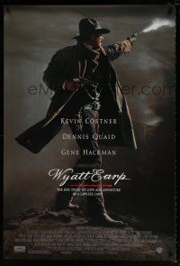 4d838 WYATT EARP 1sh '94 cool image of Kevin Costner in the title role firing gun!