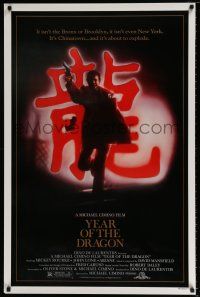 4d845 YEAR OF THE DRAGON 1sh '85 Mickey Rourke, Michael Cimino Asian crime thriller!