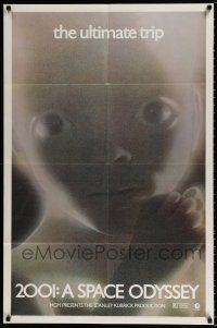 4f006 2001: A SPACE ODYSSEY 1sh R71 Stanley Kubrick, star child close up, the ultimate trip!