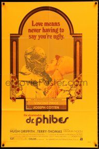 4f016 ABOMINABLE DR. PHIBES dayglo style 1sh '71 Price, love means never having to say you're ugly