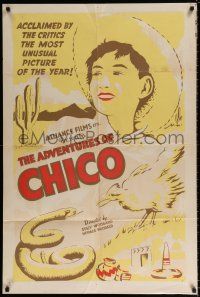 4f021 ADVENTURES OF CHICO 1sh R40s cool Mexican desert art of boy and a bird fighting a snake!