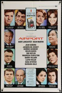 4f028 AIRPORT 1sh '70 Burt Lancaster, Dean Martin, Jacqueline Bisset, Jean Seberg & more!