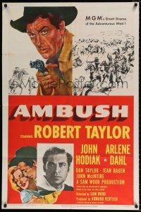 4f040 AMBUSH 1sh '50 Robert Taylor, Arlene Dahl, John Hodiak, cowboys & Indians!