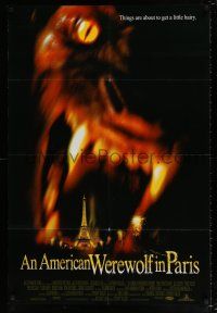 4f041 AMERICAN WEREWOLF IN PARIS DS 1sh '97 horror image of giant werewolf & Eiffel Tower!