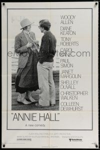 4f049 ANNIE HALL revised 1sh '77 full-length Woody Allen & Diane Keaton, a new comedy!