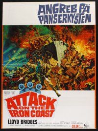 4f060 ATTACK ON THE IRON COAST trimmed 1sh '68 Lloyd Bridges turned a dead ship into a live bomb!