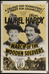 4f061 BABES IN TOYLAND 1sh R70s Laurel & Hardy, March of the Wooden Soldiers!