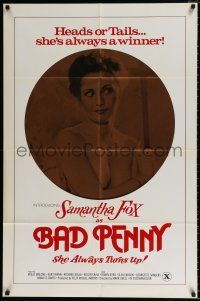 4f067 BAD PENNY 1sh '78 heads or tails, Samantha Fox is always a winner, x-rated, cool image!