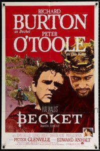 4f078 BECKET 1sh '64 great image of Richard Burton in the title role, Peter O'Toole!