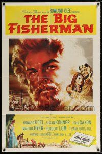 4f093 BIG FISHERMAN style A 1sh '59 cool artwork of Howard Keel, Susan Kohner & John Saxon!