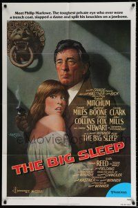 4f095 BIG SLEEP 1sh '78 art of Robert Mitchum & sexy Candy Clark by Richard Amsel!