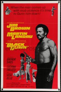 4f098 BLACK GUNN 1sh '72 Jim Brown is dynamite, Martin Landau, Brenda Sykes