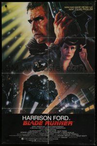4f101 BLADE RUNNER int'l 1sh '82 Ridley Scott sci-fi classic, art of Harrison Ford by Alvin!