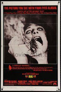 4f131 BUG 1sh '75 wild horror image of screaming girl on phone with flaming insect!