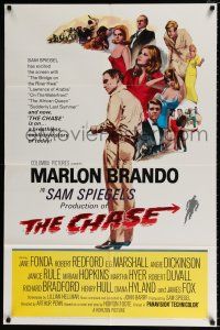 4f160 CHASE 1sh '66 Marlon Brando, Jane Fonda, Robert Redford, directed by Arthur Penn
