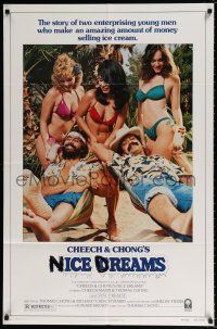 4f163 CHEECH & CHONG'S NICE DREAMS 1sh '81 two young men who make lots of money selling ice cream!