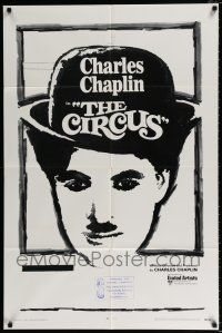 4f169 CIRCUS 1sh R70 great artwork of Charlie Chaplin, slapstick classic!