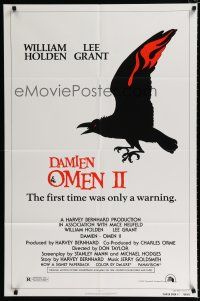 4f193 DAMIEN OMEN II style A 1sh '78 cool art of demonic crow, the first time was only a warning!